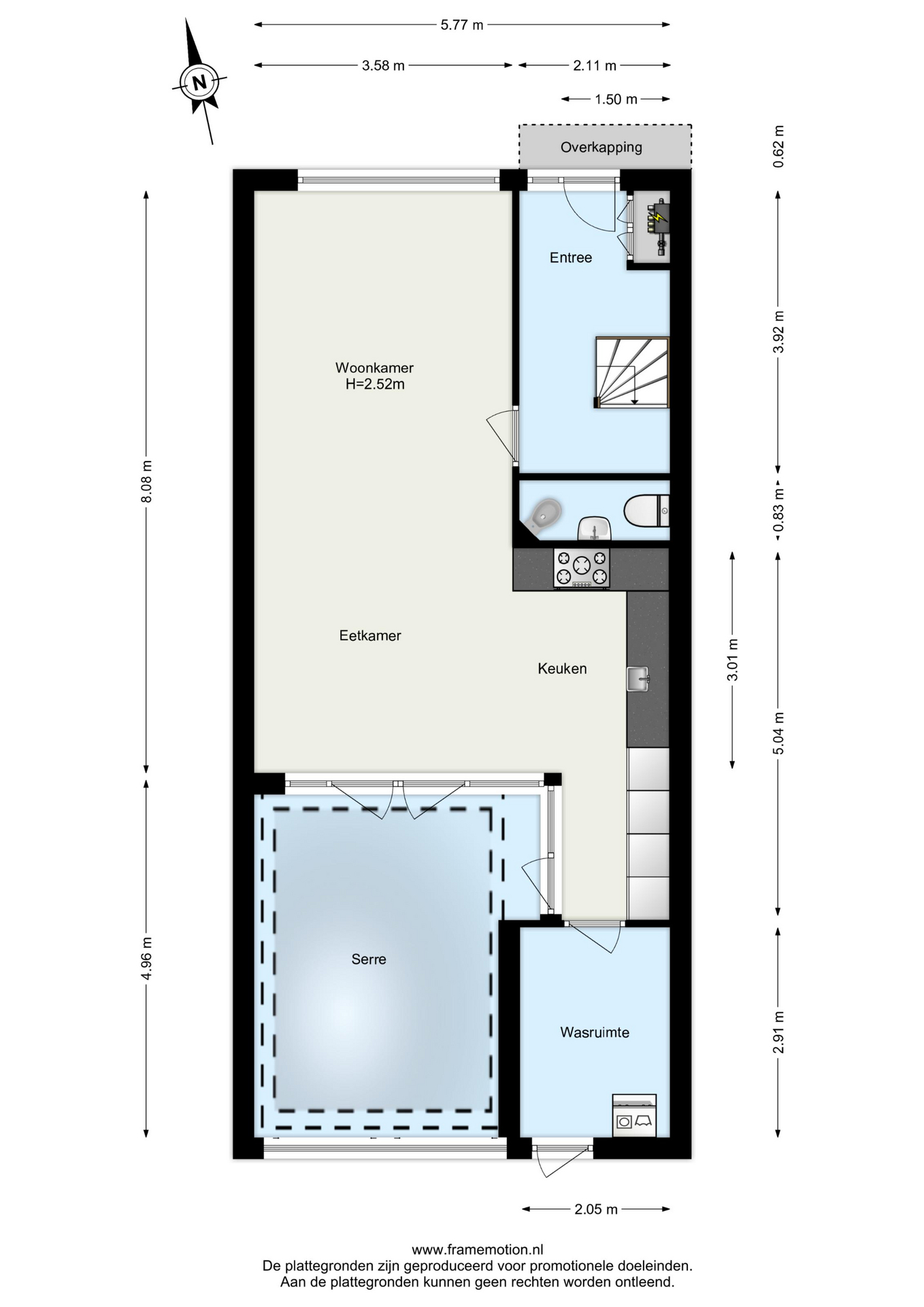 Plattegrond Tussenwoning Laan van Nederhoven 158 , Zwijndrecht