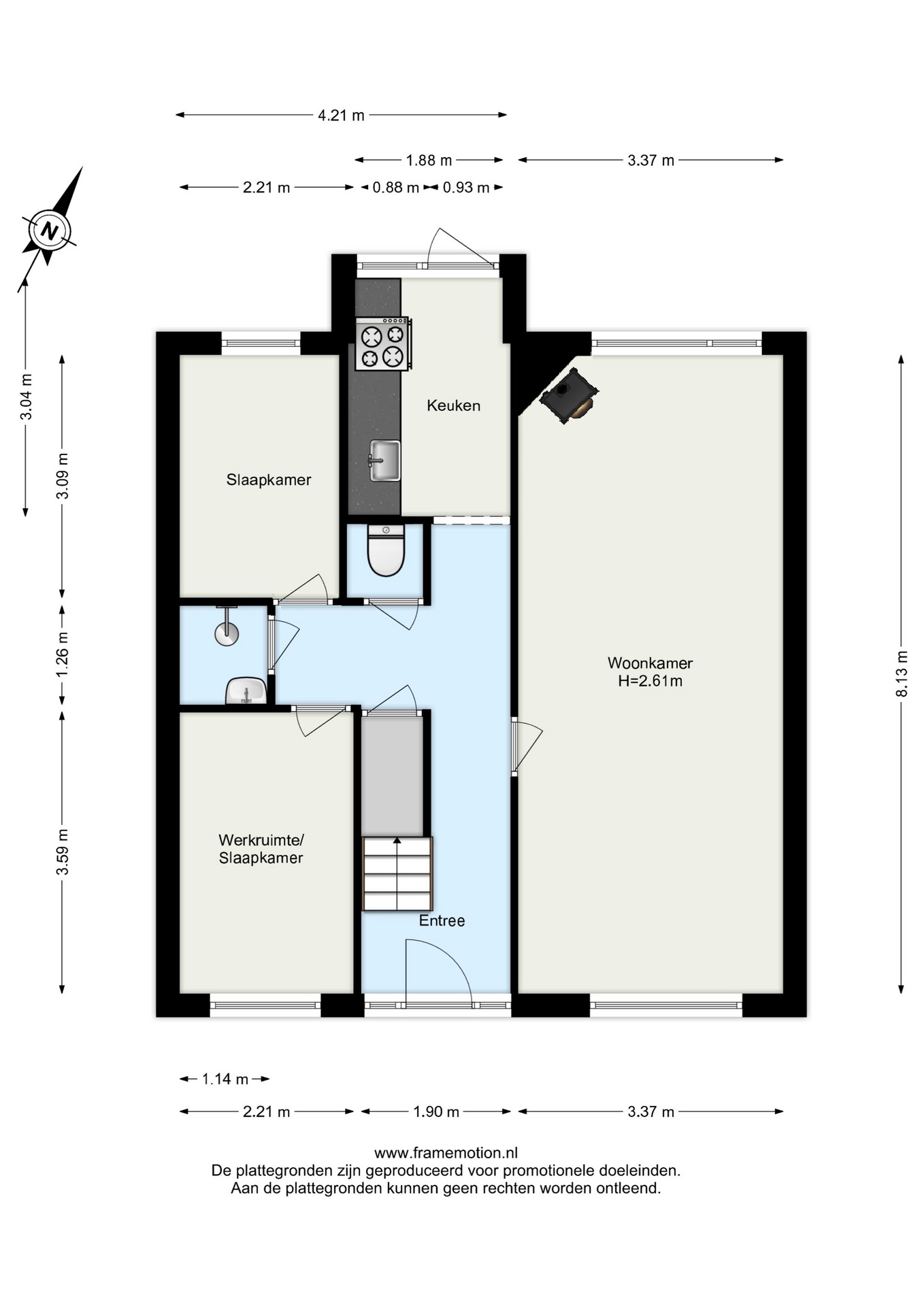 Plattegrond Tussenwoning Hooftstraat 113 , Dordrecht