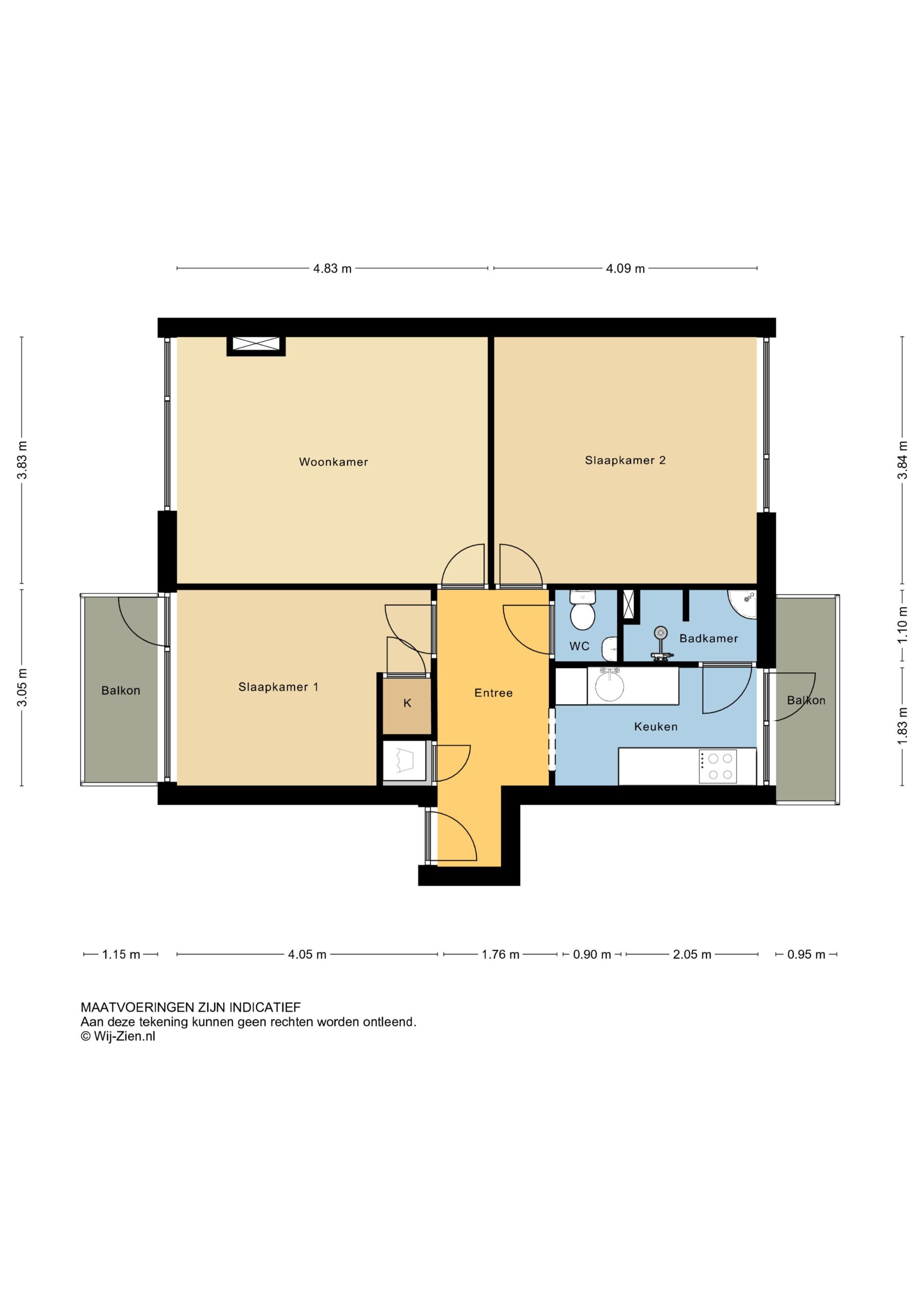 Plattegrond Portiekflat Henri Polakstraat 184 , Dordrecht