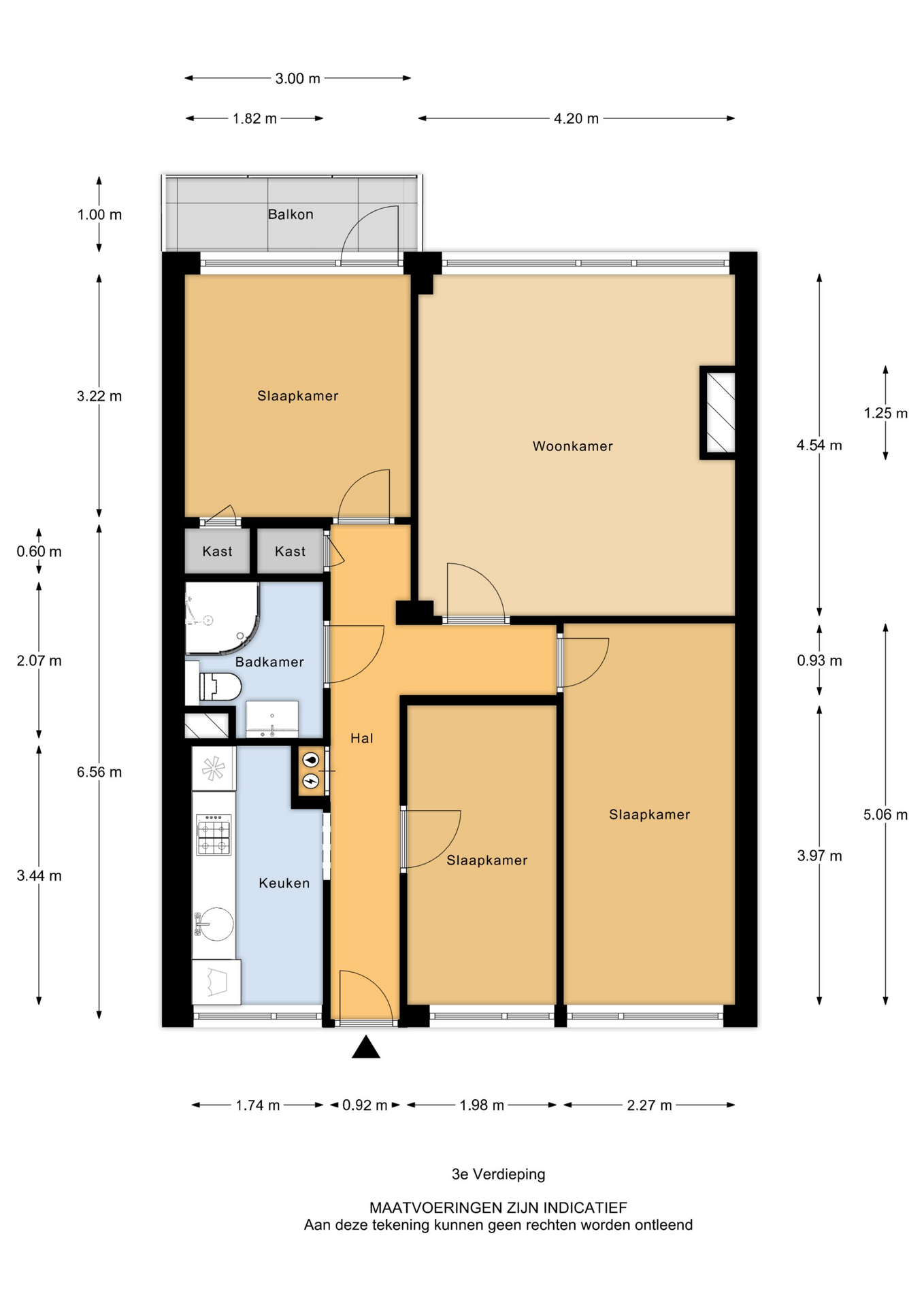 Plattegrond Galerijflat Ogierssingel 283 , Rotterdam