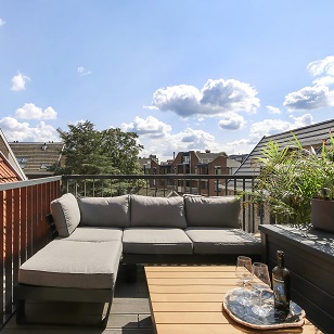 Balkon met zon