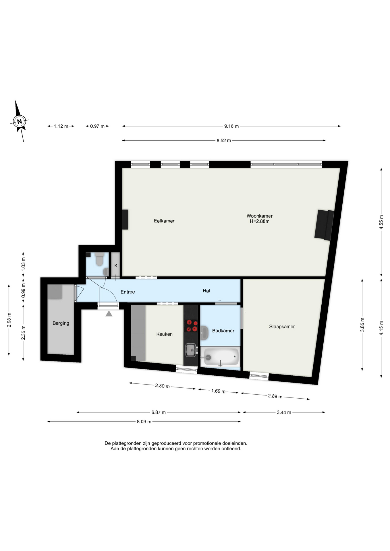 Plattegrond Appartement Merwekade 80 , Dordrecht