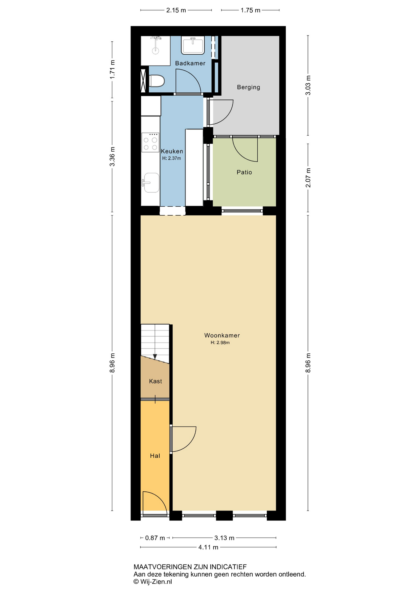 Plattegrond Tussenwoning Paul Krugerstraat 28 , Dordrecht