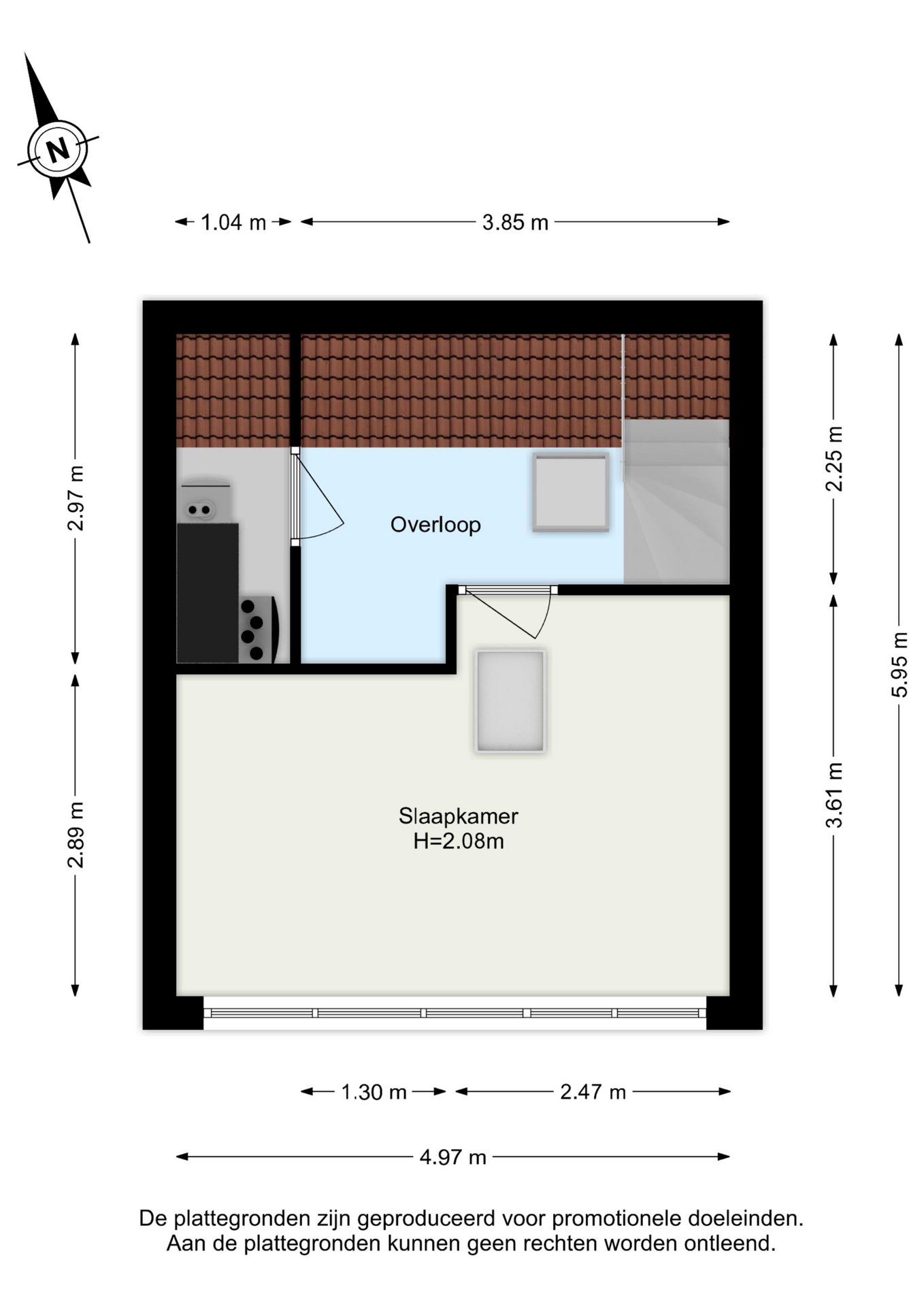 Plattegrond Tussenwoning Driehoek 65 , Dordrecht