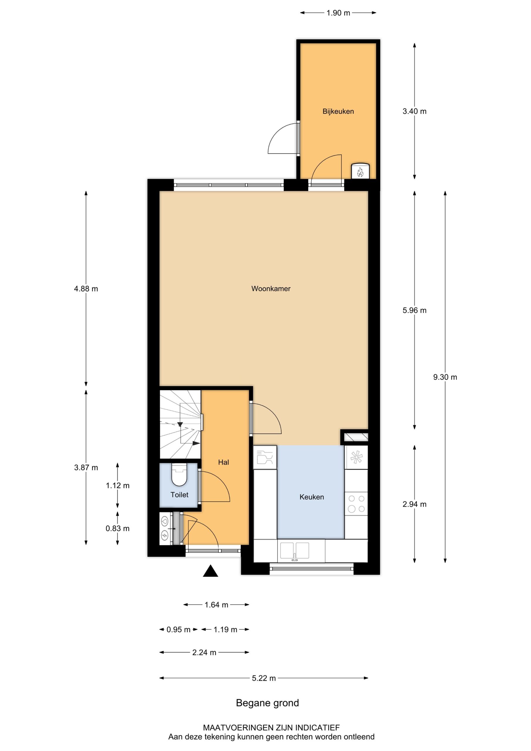 Plattegrond Tussenwoning Markstraat 4 , Dordrecht