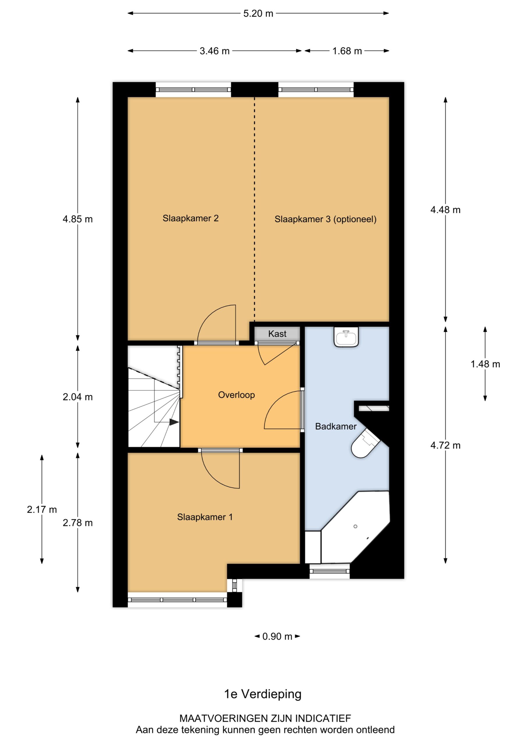 Plattegrond Tussenwoning Markstraat 4 , Dordrecht