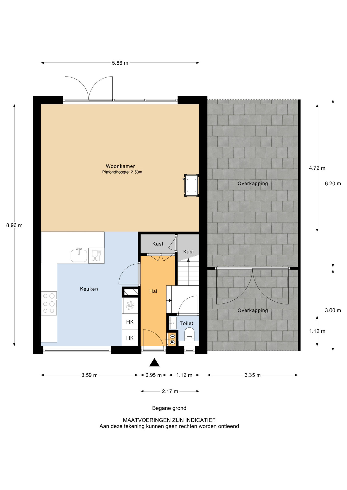 Plattegrond Hoekwoning Ds. J.A. Visserstraat 11 , Heerjansdam