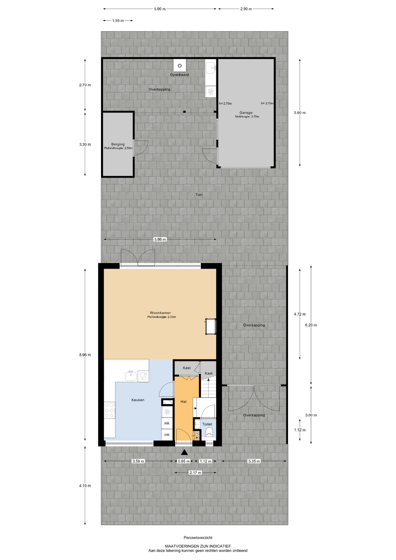 Plattegrond Hoekwoning Ds. J.A. Visserstraat 11 , Heerjansdam