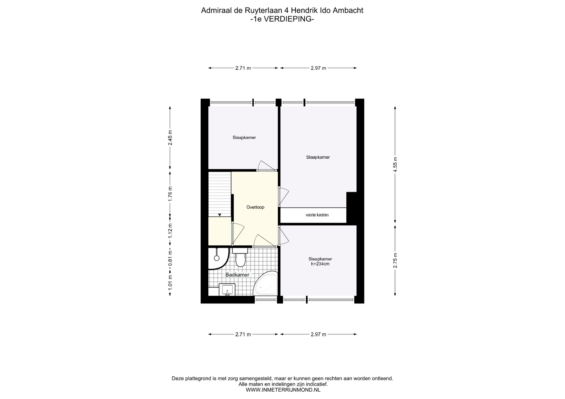 Plattegrond Tussenwoning Admiraal de Ruyterlaan 4 , Hendrik-Ido-Ambacht
