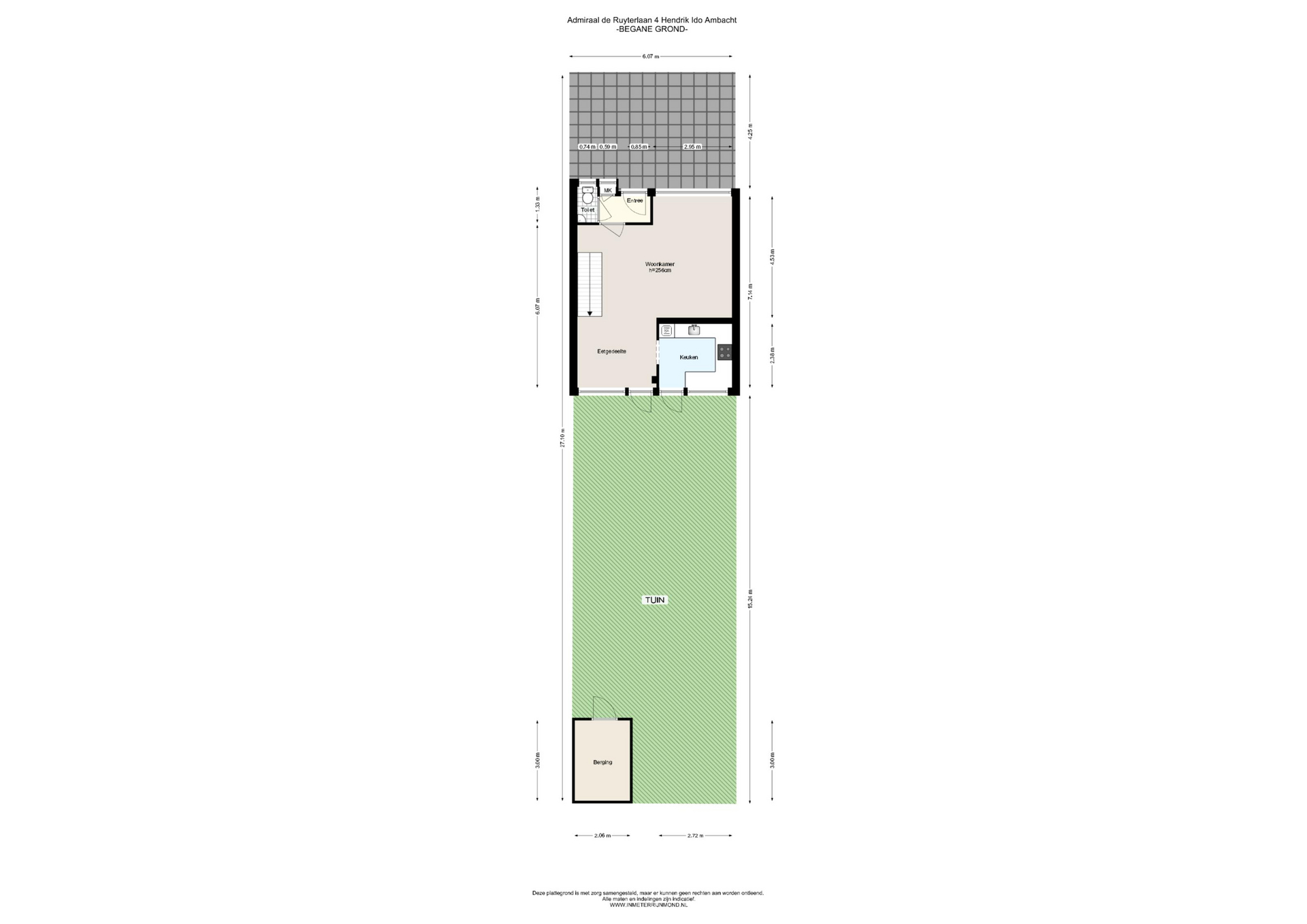 Plattegrond Tussenwoning Admiraal de Ruyterlaan 4 , Hendrik-Ido-Ambacht