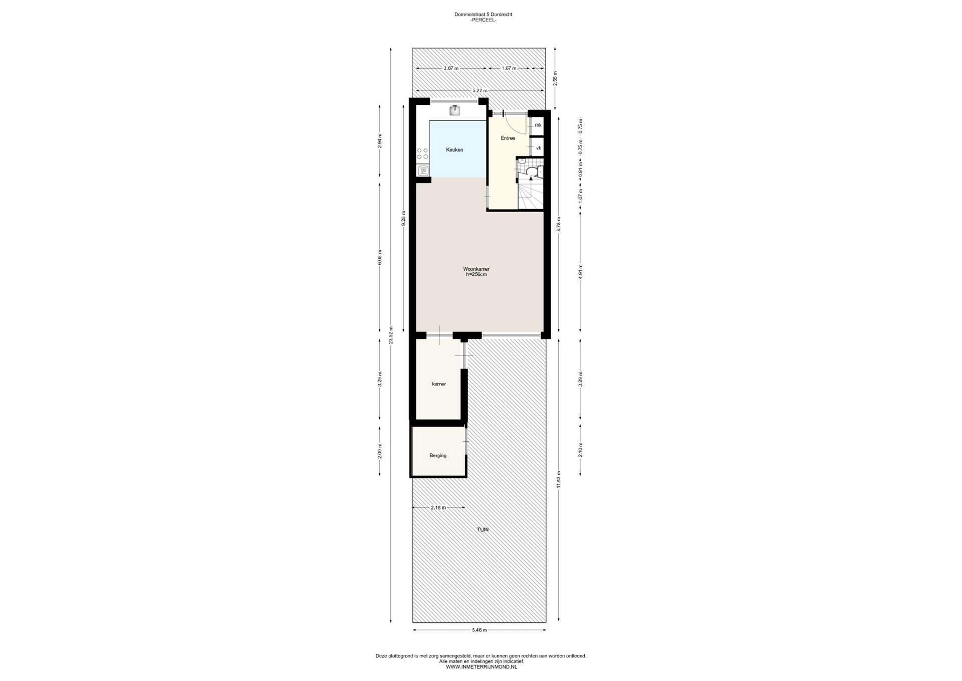 Plattegrond Tussenwoning Dommelstraat 5 , Dordrecht