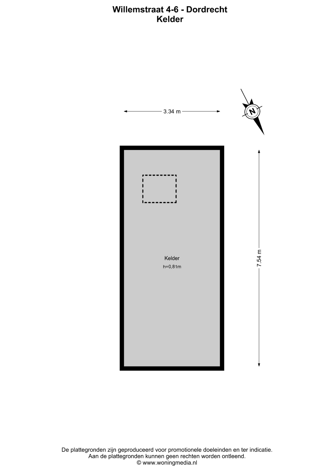 Plattegrond Tussenwoning Willemstraat 6 , Dordrecht