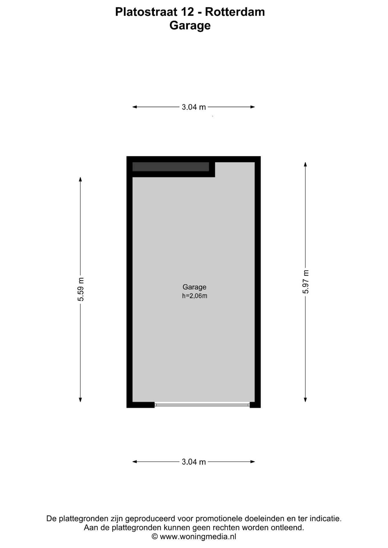 Plattegrond Tussenwoning Platostraat 12 , Rotterdam