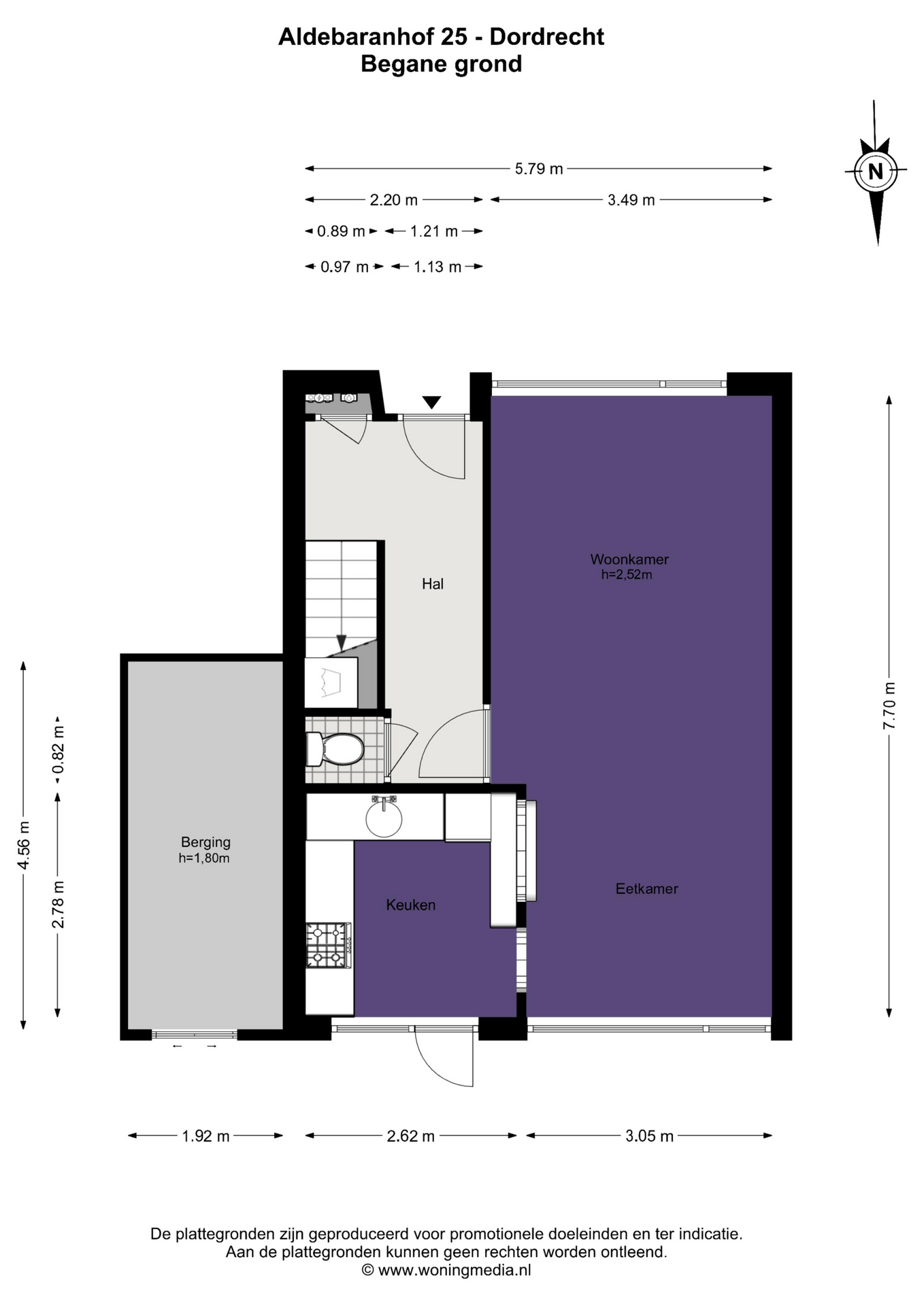 Plattegrond Hoekwoning Aldebaranhof 25 , Dordrecht