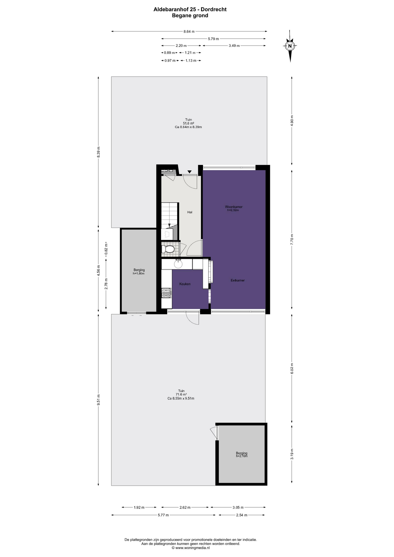Plattegrond Hoekwoning Aldebaranhof 25 , Dordrecht