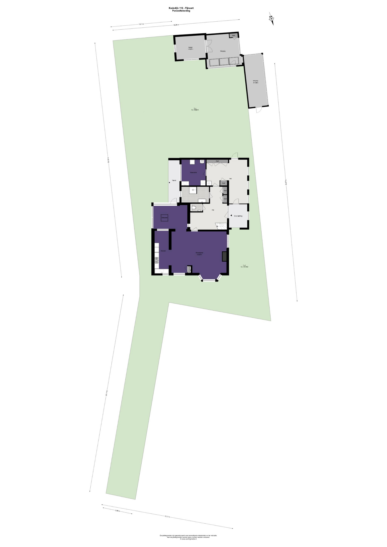 Plattegrond Eengezinswoning Kadedijk 116 , Fijnaart