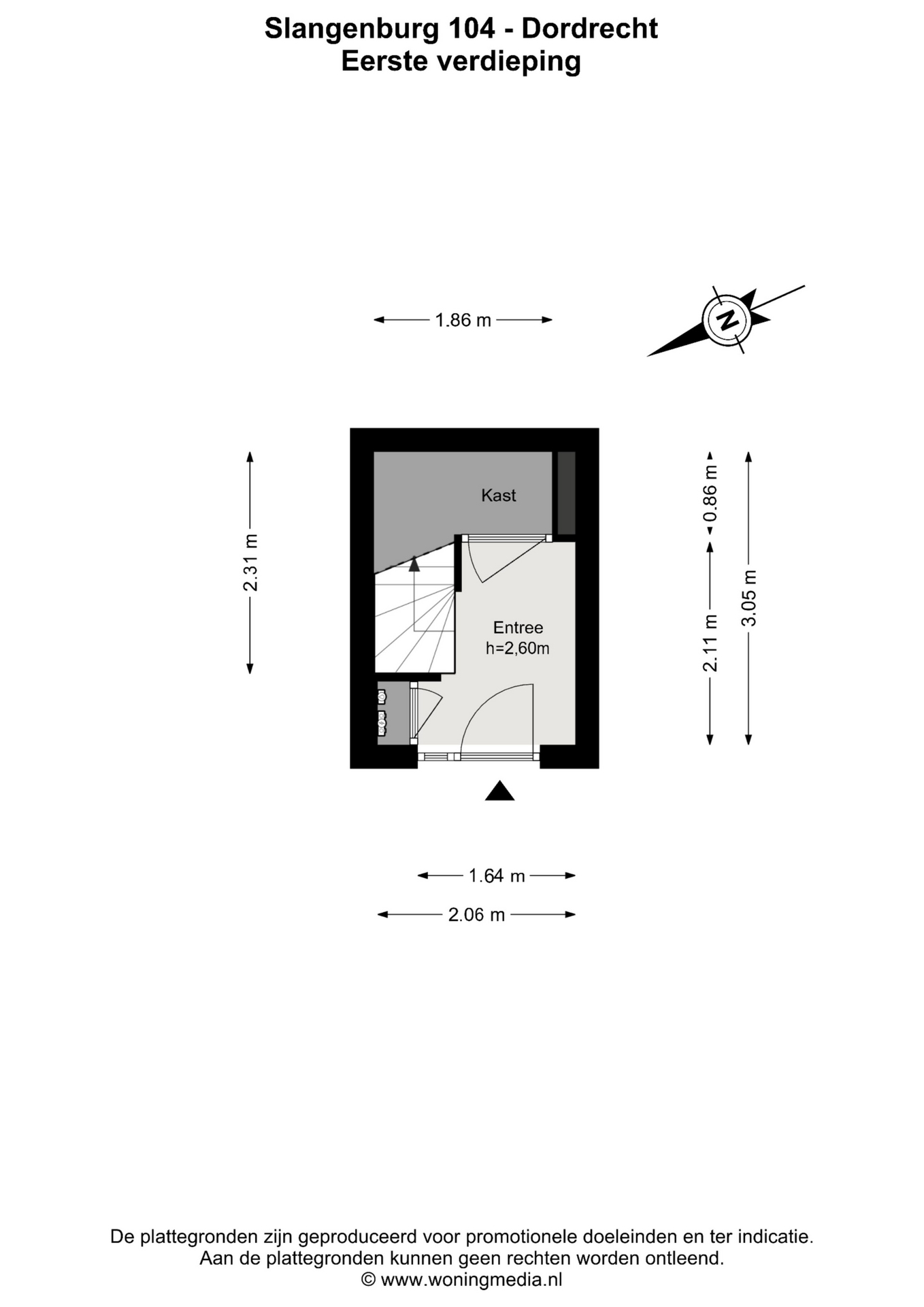 Plattegrond Maisonette Slangenburg 104 , Dordrecht