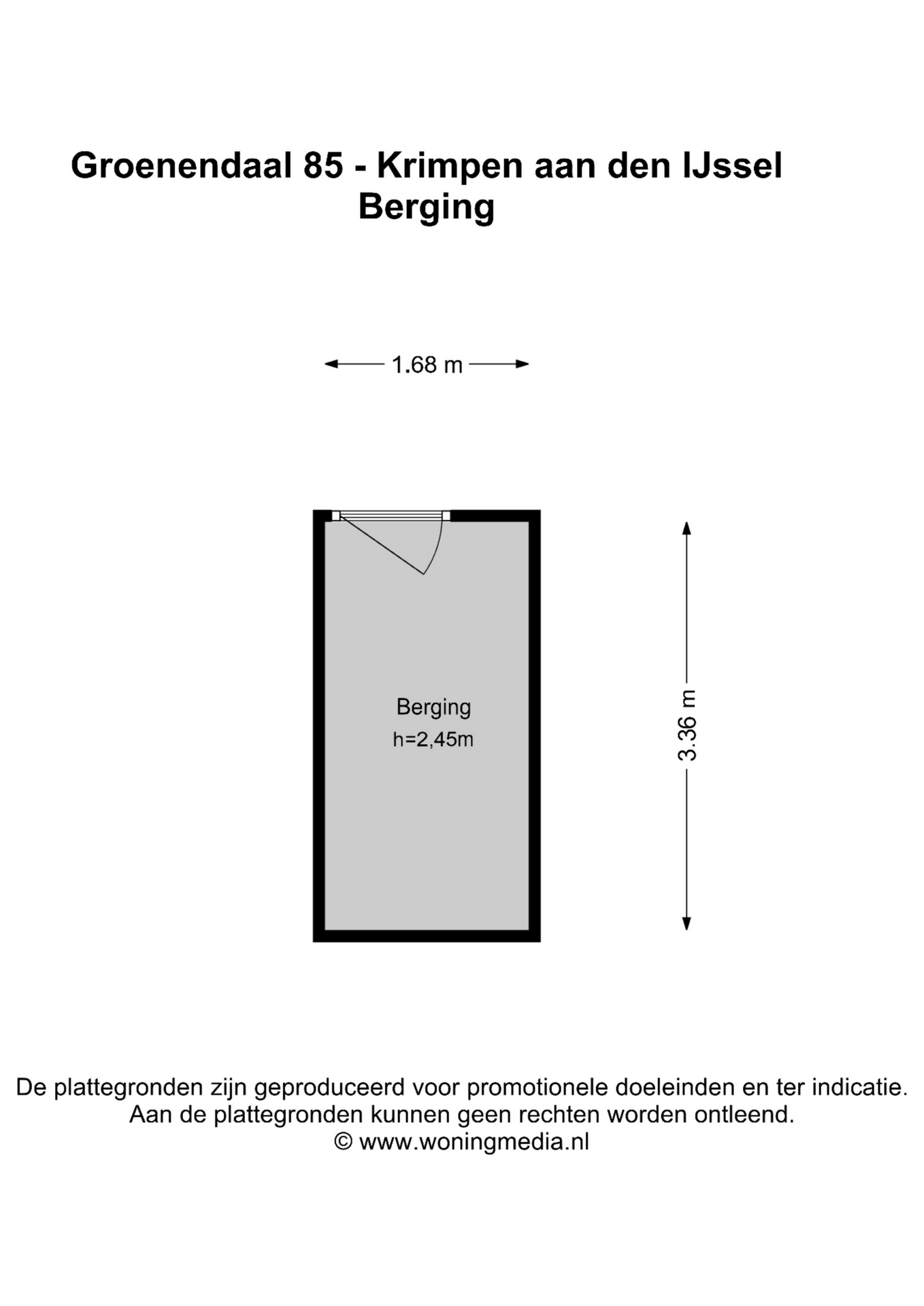 Plattegrond Penthouse Groenendaal 85 , Krimpen aan den IJssel