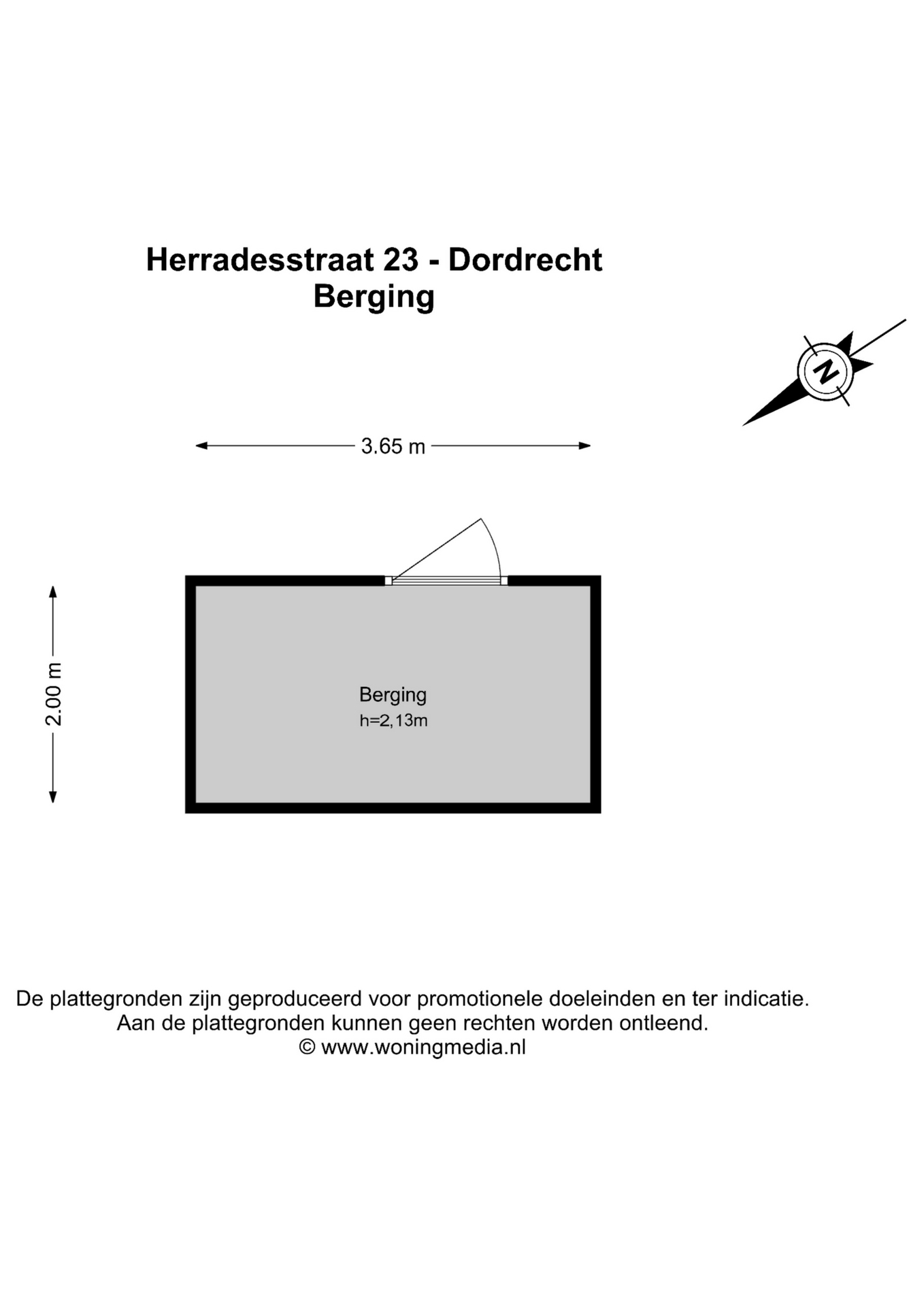 Plattegrond Tussenwoning Herradesstraat 23 , Dordrecht