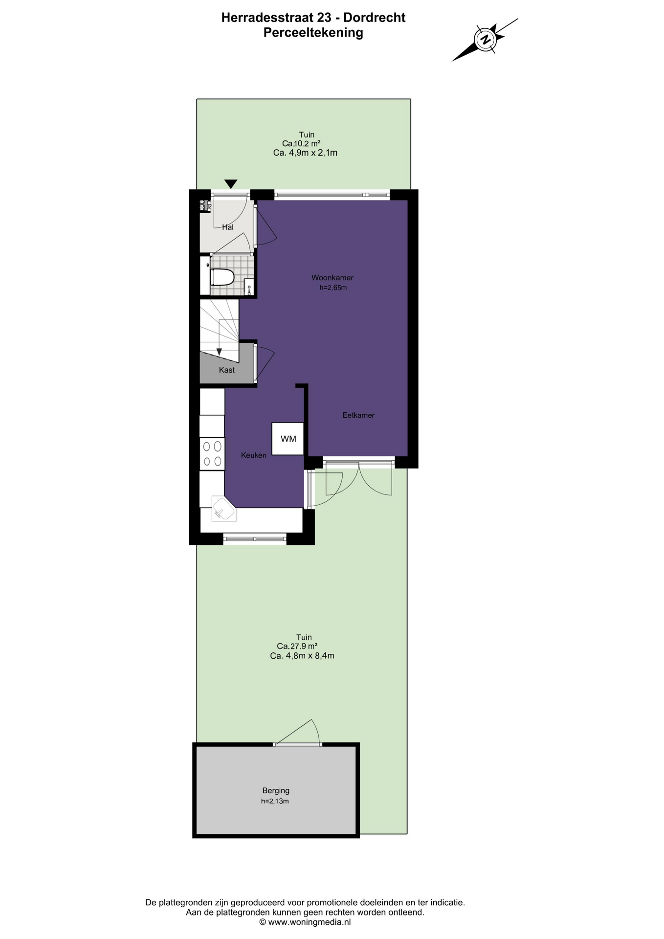 Plattegrond Tussenwoning Herradesstraat 23 , Dordrecht
