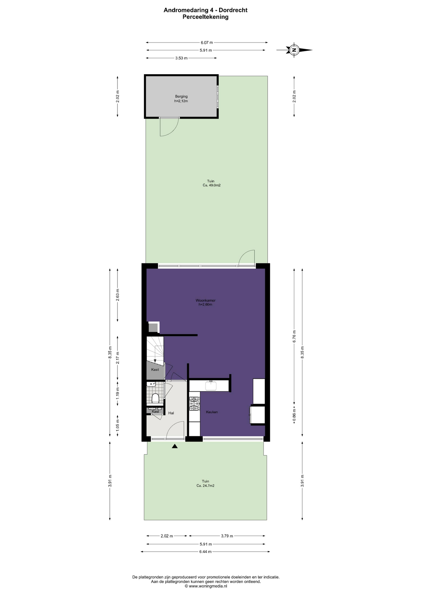 Plattegrond Tussenwoning Andromedaring 4 , Dordrecht